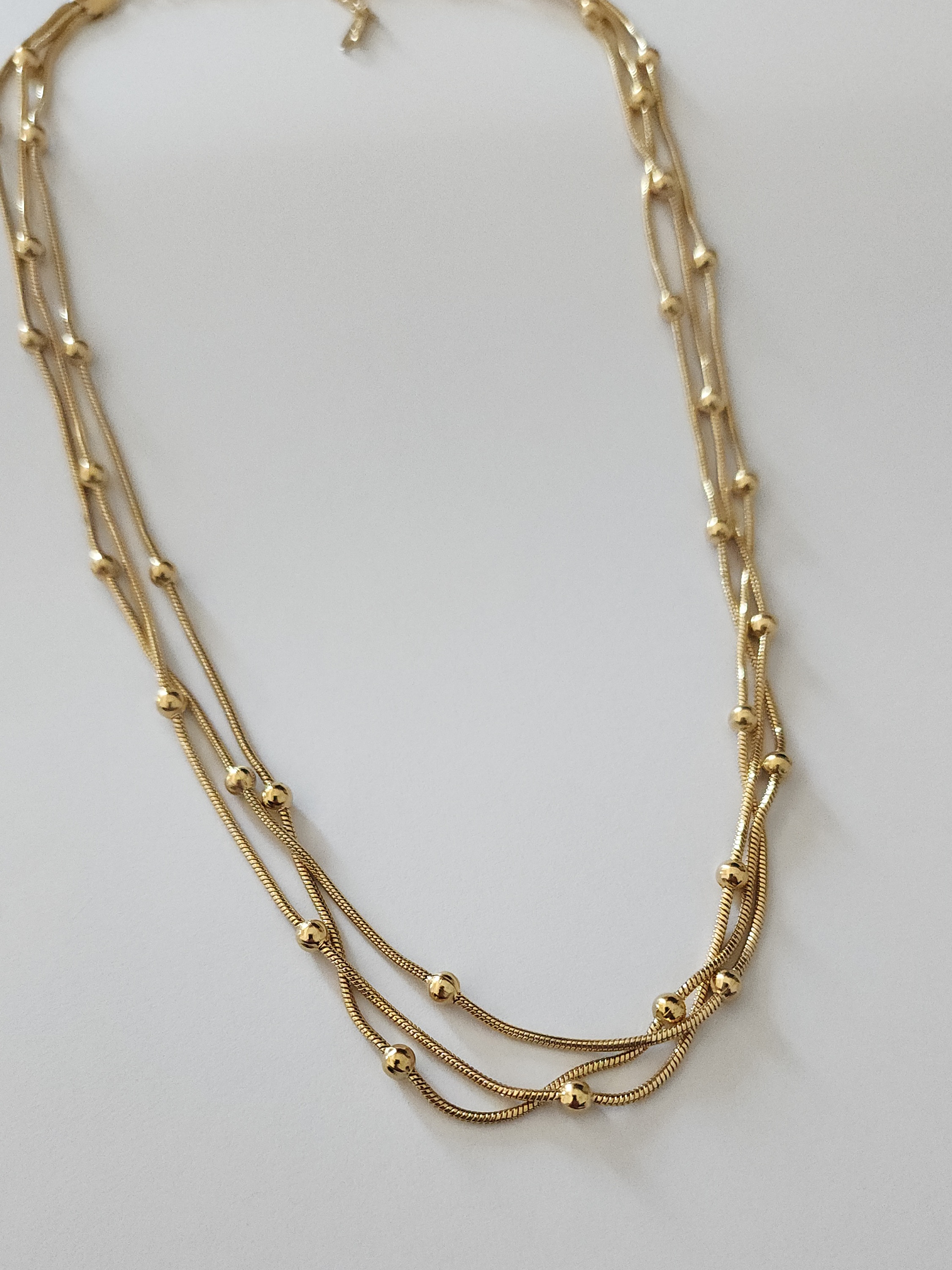 Dorikali ��l� �elik Kolye Gold