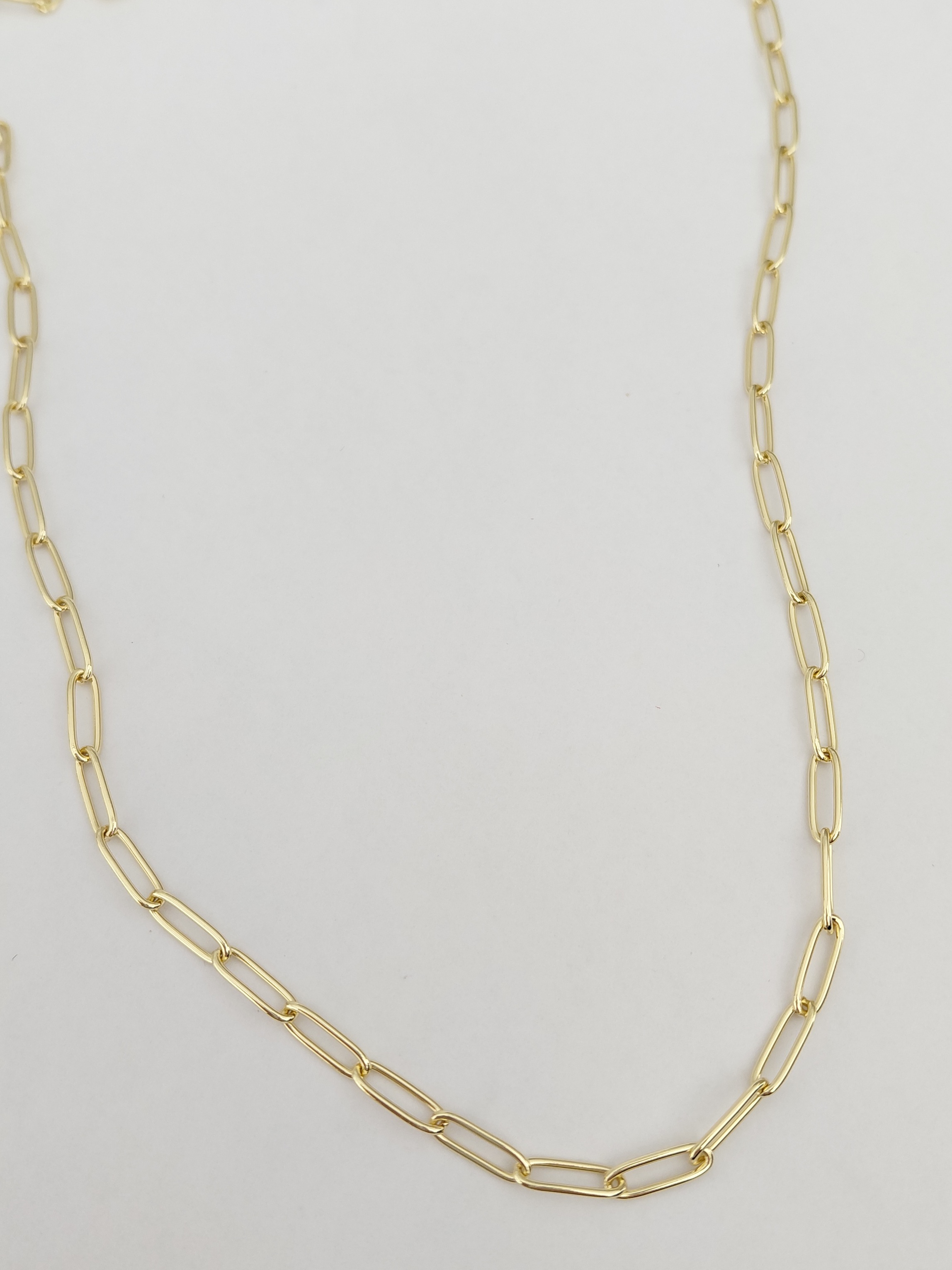 �nce Oval Halka Zincir Kolye 60 cm