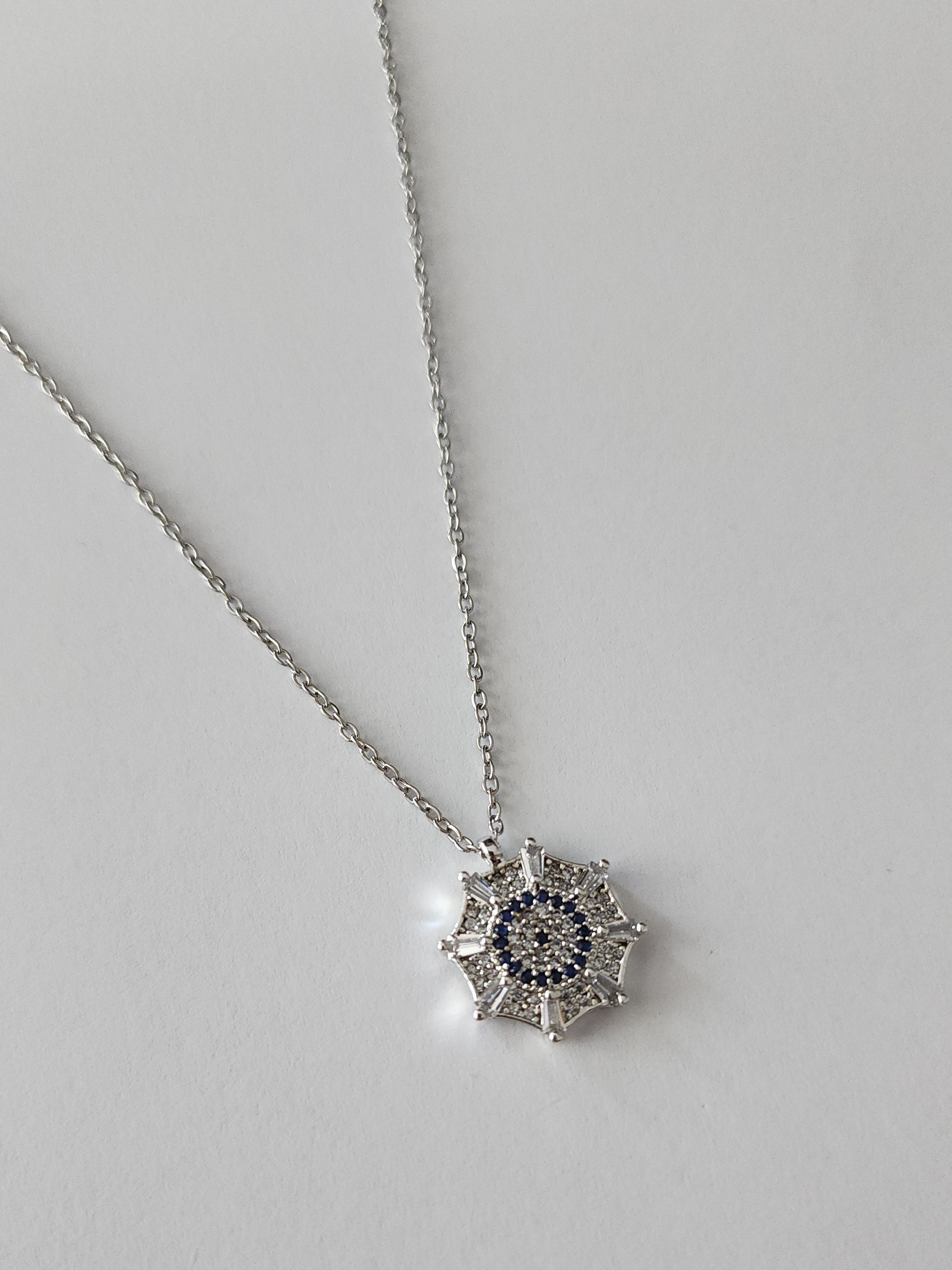 Nazar Detayl Tal Kolye Silver 