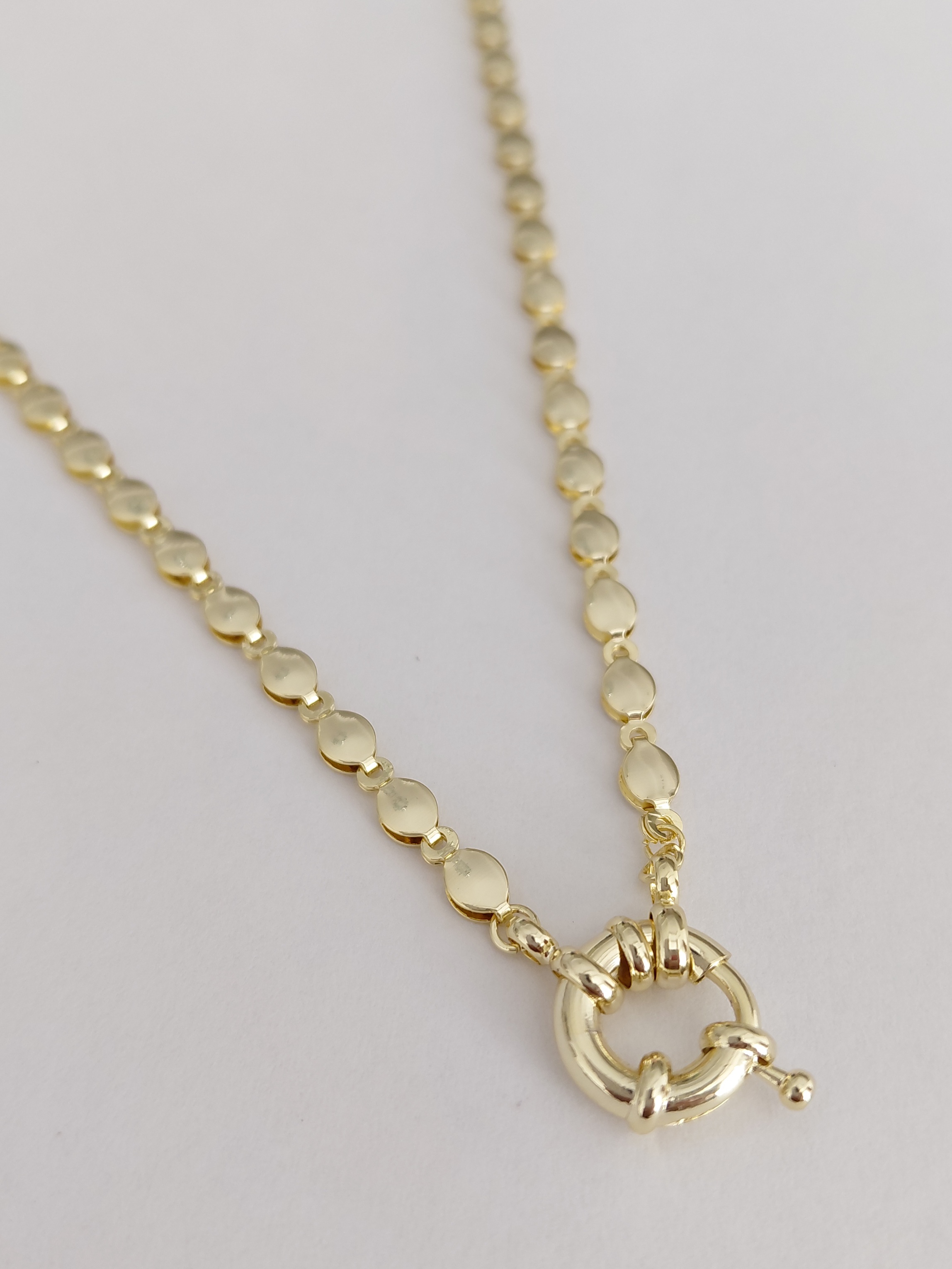 Oval Zincirli Ucu Halka Detayl� Xuping Kolye 55 cm