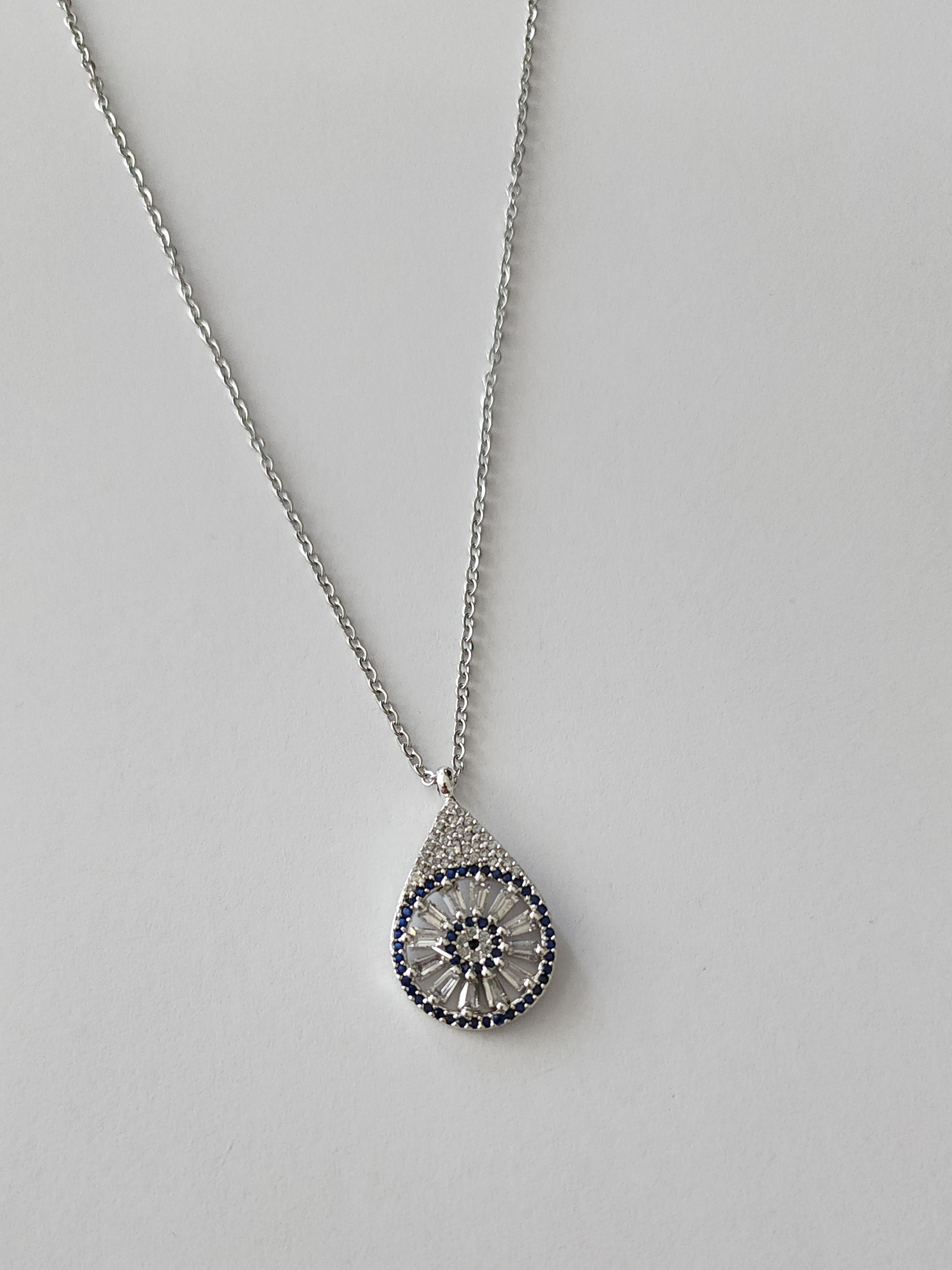 Renkli Nazar Detayli �elik Kolye Gold