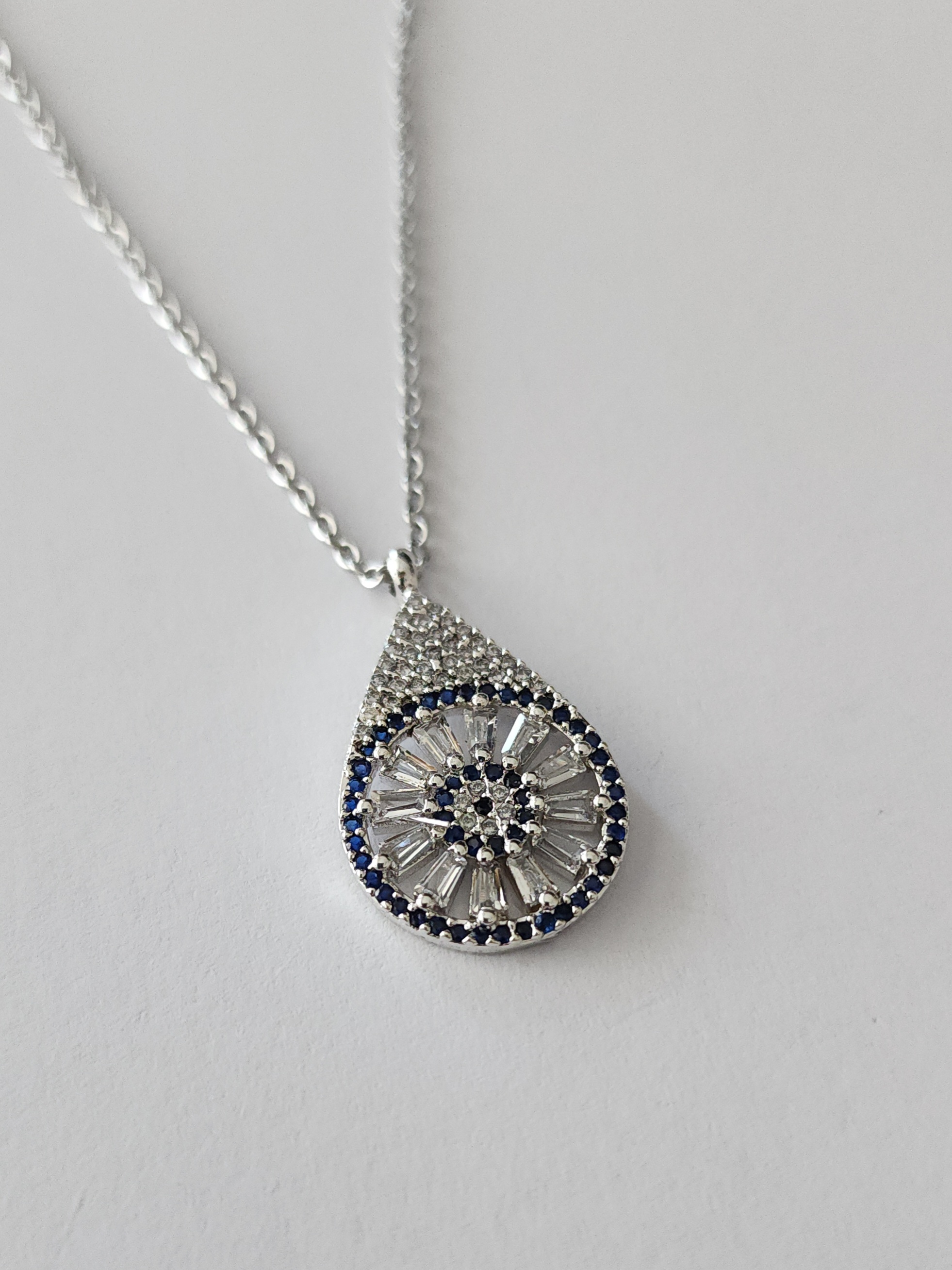 Renkli Nazar Detayli �elik Kolye Gold