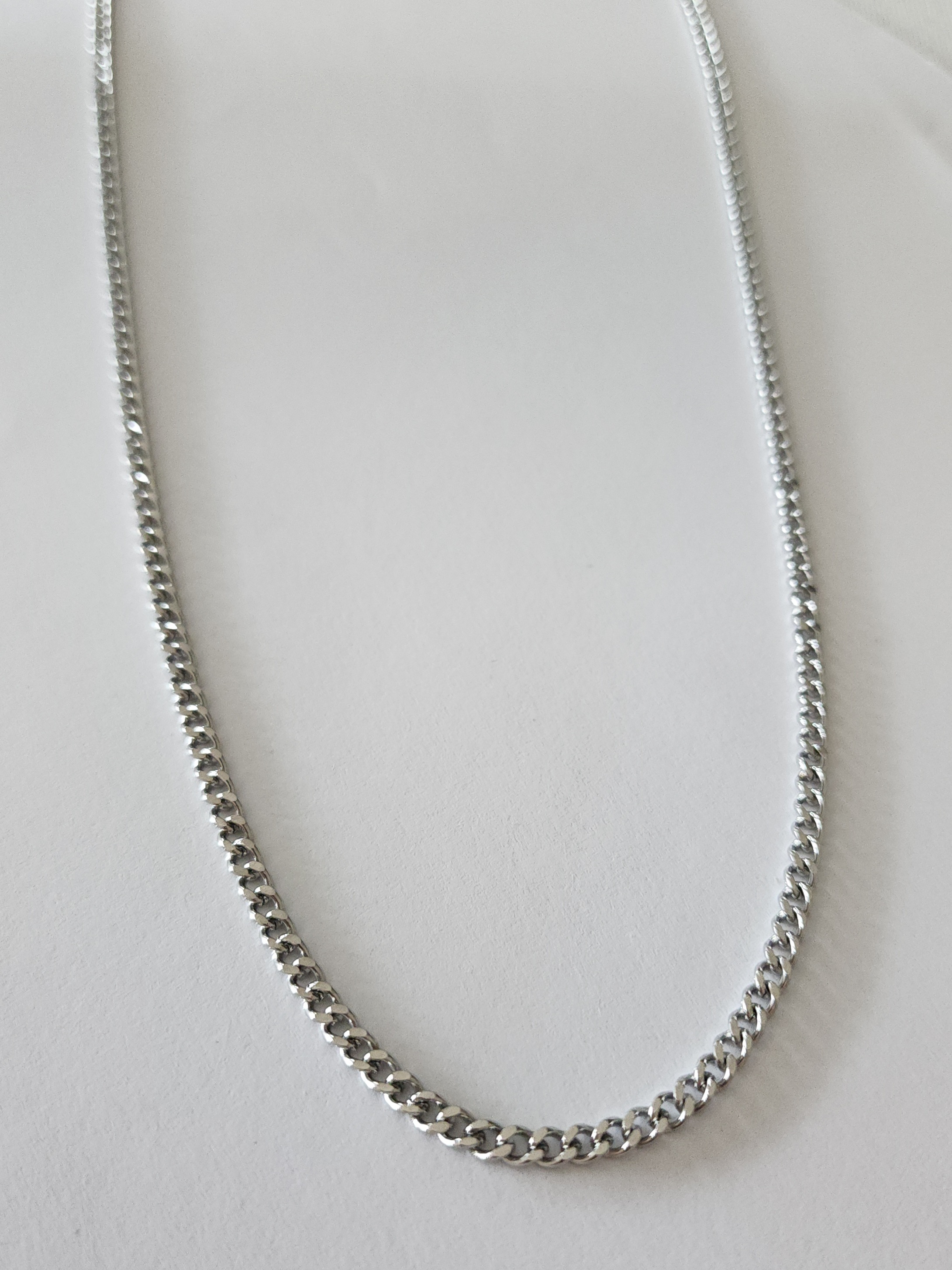 Uzun Zincir �elik Kolye Silver 